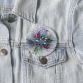 Farbige Fantasy-Abstrakte Moderne Fraktal-Blume Button (Beispiel)