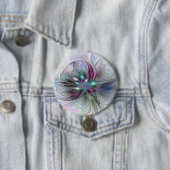 Farbige Fantasy-Abstrakte Moderne Fraktal-Blume Button (Beispiel)