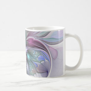Farbige Fantasy-Abstrakte Moderne Fraktal-Blume Kaffeetasse
