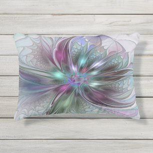 Farbige Fantasy-Abstrakte Moderne Fraktal-Blume Kissen Für Draußen