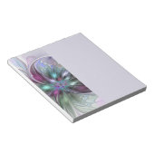 Farbige Fantasy-Abstrakte Moderne Fraktal-Blume Notizblock (angewinkelt)