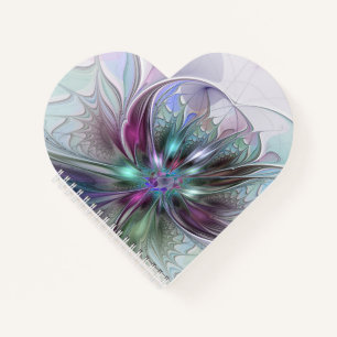 Farbige Fantasy-Abstrakte Moderne Fraktal-Blume Notizblock