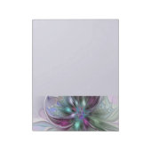 Farbige Fantasy-Abstrakte Moderne Fraktal-Blume Notizblock (Rotiert)