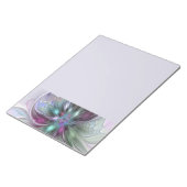 Farbige Fantasy-Abstrakte Moderne Fraktal-Blume Notizblock (angewinkelt)