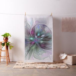 Farbige Fantasy-Abstrakte Moderne Fraktal-Blume Stoff