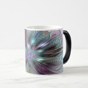 Farbige Fantasy-Abstrakte Moderne Fraktal-Blume Verwandlungstasse