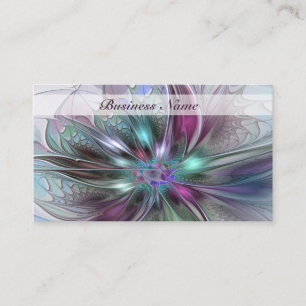Farbige Fantasy-Abstrakte Moderne Fraktal-Blume Visitenkarte