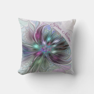 Farbige Fantasy-Abstrakte Moderne Kunst Blumenname Kissen