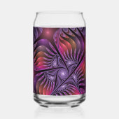 Farbige Fantasy-Abstrakte Trippy-Lila-Fraktal Dosenglas (Rückseite)