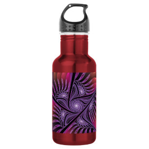 Farbige Fantasy-Abstrakte Trippy-Lila-Fraktal Edelstahlflasche
