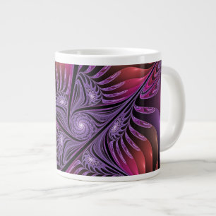 Farbige Fantasy-Abstrakte Trippy-Lila-Fraktal Jumbo-Tasse