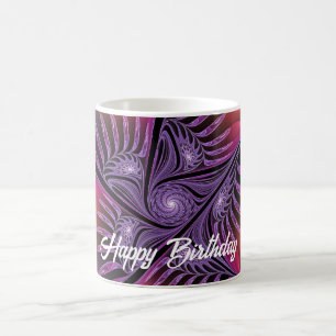 Farbige Fantasy-Abstrakte Trippy-Lila-Fraktal Kaffeetasse