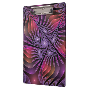 Farbige Fantasy-Abstrakte Trippy-Lila-Fraktal Klemmbrett