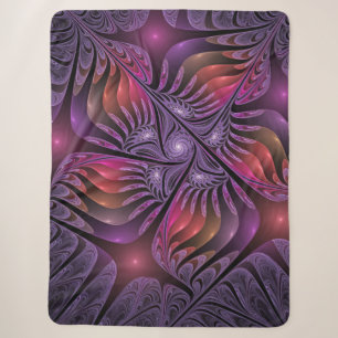 Farbige Fantasy-Abstrakte Trippy-Lila-Fraktal Sherpadecke