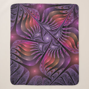 Farbige Fantasy-Abstrakte Trippy-Lila-Fraktal Sherpadecke