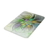 Farbige Fantasy-Blumen-Moderne-Abstrakte-Fraktal Badematte (Schrägansicht)