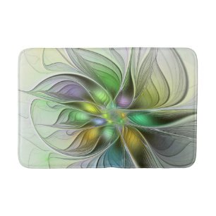 Farbige Fantasy-Blumen-Moderne-Abstrakte-Fraktal Badematte