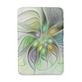 Farbige Fantasy-Blumen-Moderne-Abstrakte-Fraktal Badematte (Vorderseite Vertikal)
