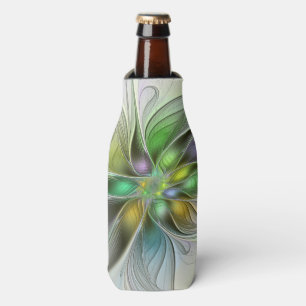 Farbige Fantasy-Blumen-Moderne-Abstrakte-Fraktal Flaschenkühler