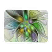 Farbige Fantasy-Blumen-Moderne-Abstrakte-Fraktal Magnet (Horizontal)