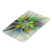 Farbige Fantasy-Blumen-Moderne-Abstrakte-Fraktal Magnet (Linke Seite)