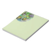 Farbige Fantasy-Blumen-Moderne-Abstrakte-Fraktal Notizblock (Rotiert)