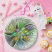 Farbige Fantasy-Blumen-Moderne-Abstrakte-Fraktal Pappteller (Party)