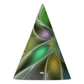 Farbige Fantasy-Blumen-Moderne-Abstrakte-Fraktal Partyhütchen (Links)