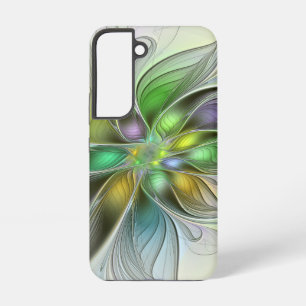 Farbige Fantasy-Blumen-Moderne-Abstrakte-Fraktal Samsung Galaxy Hülle
