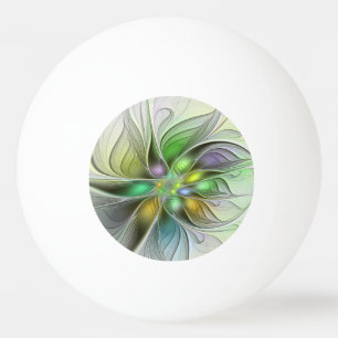 Farbige Fantasy-Blumen-Moderne-Abstrakte-Fraktal Tischtennisball