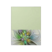 Farbige Fantasy-Blumen-Moderne Abstrakte Fraktale Notizblock (Rotiert)