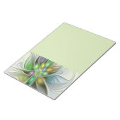 Farbige Fantasy-Blumen-Moderne Abstrakte Fraktale Notizblock (angewinkelt)
