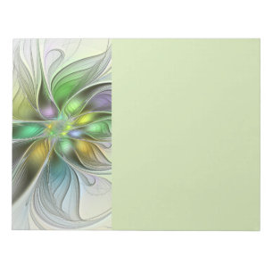 Farbige Fantasy-Blumen-Moderne Abstrakte Fraktale Notizblock