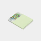 Farbige Fantasy-Blumen-Moderne Abstrakte Fraktale Post-it Klebezettel (angewinkelt)
