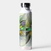Farbige Fantasy-Blumen-Moderne Abstrakte Fraktale Trinkflasche (Links)
