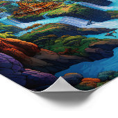 Farbige Fantasy-Landschaft Poster (Ecke)