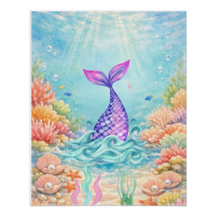 Farbige Fantasy-Meerjungfrau-Wandkunst Poster