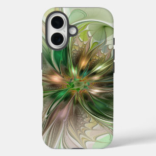 Farbige Fantasy Moderne Abstrakte Fraktal-Blume iPhone 16 Hülle