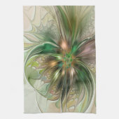 Farbige Fantasy Moderne Abstrakte Fraktal-Blume Geschirrtuch (Vertikal)