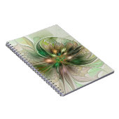 Farbige Fantasy Moderne Abstrakte Fraktal-Blume Notizblock (Rechte Seite)