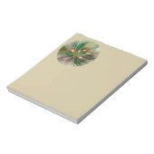 Farbige Fantasy Moderne Abstrakte Fraktal-Blume Notizblock (Rotiert)