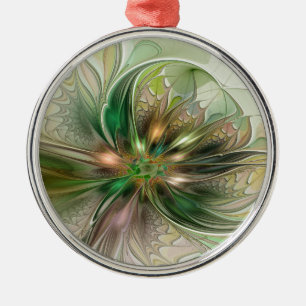 Farbige Fantasy Moderne Abstrakte Fraktal-Blume Ornament Aus Metall