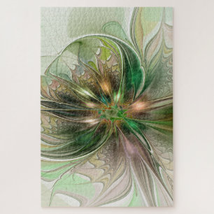 Farbige Fantasy Moderne Abstrakte Fraktal-Blume Puzzle