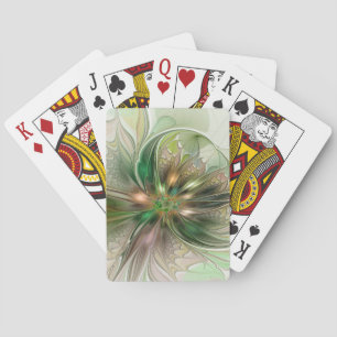 Farbige Fantasy Moderne Abstrakte Fraktal-Blume Spielkarten