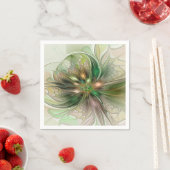 Farbige Fantasy Moderne Abstrakte Fraktalblume Serviette (Beispiel)