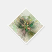Farbige Fantasy Moderne Abstrakte Fraktalblume Serviette (Ecke)