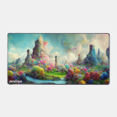 Farbige Fantasy-Panorama-Landschaft Monogramm Schreibtischunterlage (Vorderseite)