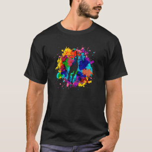 Farbige Farb-Spritzer Mädchen Turner Rhythmische G T-Shirt