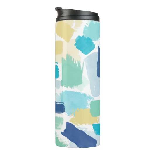 Farbige Farbanschläge und Monogramm Thermosbecher (Nach rechts gedreht)