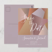 Farbige Farbbblock Erdig Rosa Save-the-Date Postkarte (Vorne/Hinten)
